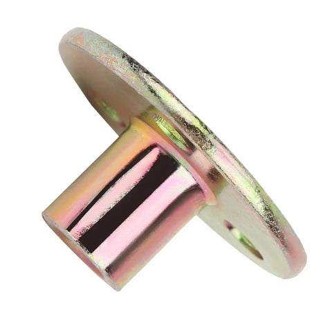 5 Piece T Nut Flange Set With 3 Holes For Furniture Connection And Fixing M6 Galvanized Iron Round Base Tee Nut Close-up View