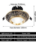 10 Pack Slick Golden Brass Led Recessed Ceiling Downlights With Black Trim Dimmable Eye Ball Retrofit Spotlights top view with detailed design.