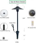 Cast Aluminum Low Voltage Landscape Pathway Light with Ground Spike and Wire Connectors, 20.9” height, 8.3” top hat.