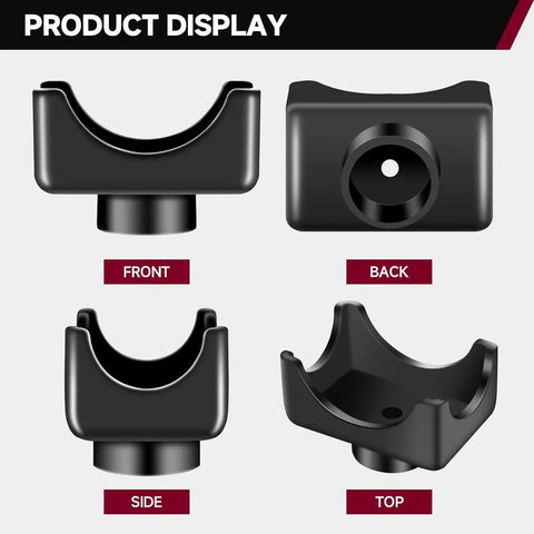 Built Tough Bottle Jack Axle Adapter Lifting Saddle for 12 Ton Bottle Jacks in front, back, side, and top views