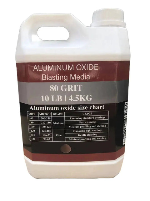 80 Grit Aluminum Oxide Sandblasting Media For Dry Or Wet Blasting Deburring And Etching Medium To Fine Abrasive 10 Lb Bag For Cabinets And Guns Mohs Hardness 9 For Clean Etched Surfaces
