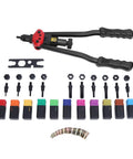 Professional Rivet Nut Tool Kit With 110 Pc Assortment And Carbon Steel Arm, Includes 11 Interchangeable Mandrels For Quick Setup, Heavy Duty Hand Setter For Tough Jobs And Auto Repair Projects Today, with mandrels and nuts