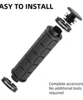 Double Lock On Bike Handlebar Grips Set 4 Pcs 2 Pairs Non Slip Comfortable Rubber Grips installation components shown.