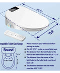 Smart Bidet Toilet Seat Rounds Perfectly Keeps Your Back Cozy Af Year Round dimensions, remote control, round fit specifications