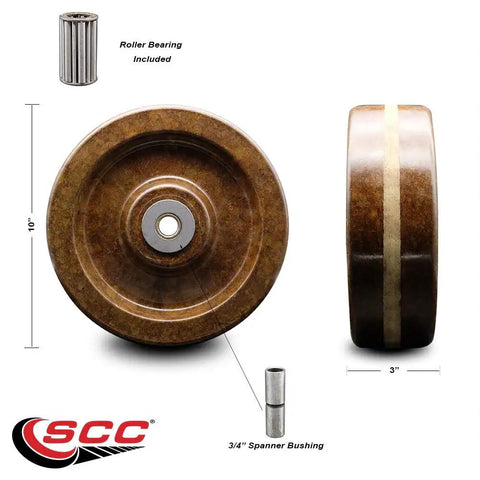 Rock Solid High Temperature Phenolic Caster Wheel Replacement Featuring Precision Roller Bearing And 3 4 Inch Bore Loaded For Heavy Duty 2900 Lbs Industrial Applications