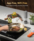Sync Gold Gen2 Sub 1G Wireless Meat Thermometer With 6 Sensors And LCD Display For Precise Cooking Ultra Reliable Sub 1 GHz Signal Faster Temps Easy Setup And Hands Free Monitoring For Stove Or Grill on a stove
