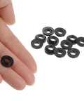 Hand holding black 12 Piece Flanged Sleeve Bearings Nylon Bushings For Shafts 6.2mm Bore 8.2mm OD 4mm Length Self Lubricating