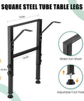 Heavy Duty Height Adjustable Workbench Frame Built Like A Beast Featuring Quick Connect AC And Dual USB Ports On Rust Resistant Steel Legs with adjustable foot pads.