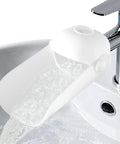 Universal Faucet Extender For Bathroom Sink And Kitchen Tap With Soft Spray Aerated Nozzle And Anti Splash Guard easy setup with water flow.