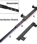 Two Pack Cabinet Drawer Slides With Telescoping Rails And Full Extension Three Fold Design Heavy Duty Steel Construction Rust Resistant Black Finish Removable Three Section Slides For Under Desk Keyboard Tray Smooth Quiet Glide, detachable
