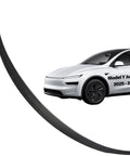 Kick Out Your Setup With This Dope No Drill Rear Spoiler For Tesla Model Y Juniper Refresh straight bolt tail wing shown on side of Model Y 2025 2026.