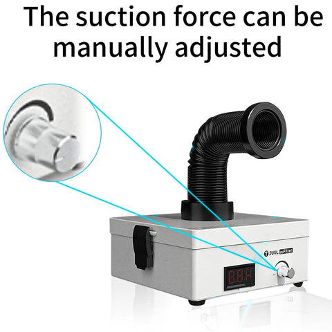 Heavy Duty Solder Fume Extractor With 3 Stage Filter And Top Notch Suction, Digital Display And Adjustable Speed control knob close-up