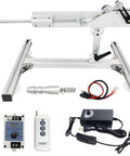 JQDML 24V reciprocating linear actuator kit with stand, remote, speed controller, aluminum frame.