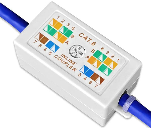 5 Pack Unshielded Cat6 Junction Box For Cat5e And Cat6 Ethernet Cables, No-Fuss Punch Down Splice Connector Kit in use.