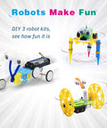 Hands-On Electric Motor Robot Science Kits For Kids Ages 8 To 12 showcasing balance car and doodling robot projects.