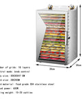 Heavy Duty Commercial Food Dehydrator 18 Trays Stainless Steel Snack Dryer with 3D Rapid Airflow and digital timer.