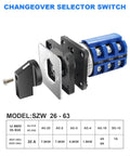 Built Tough Multi Transfer Switch 660V 63A 3 Position Changeover With 12 Terminals For RV Camper And Boat Electrical System Durable Copper Core Rotary Switch For Reliable Power Switching, exploded view