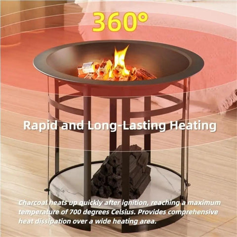 Smokeless Fire Pit For Indoor And Outdoor Use, Small Cast Iron Heater For Home And Patio, Premium Wrought Iron Build, Rust Resistant