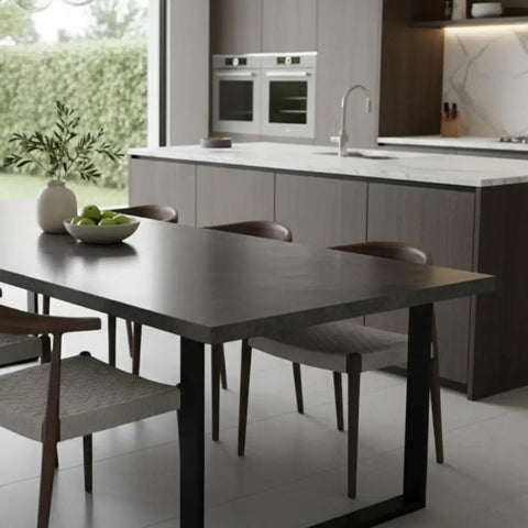 Pro Grade Water Based Concrete Countertop Sealer Kit Food Safe Formula Delivers A Crisp Semi Gloss Finish With Tough Acrylic Polymer for sleek modern dining table.