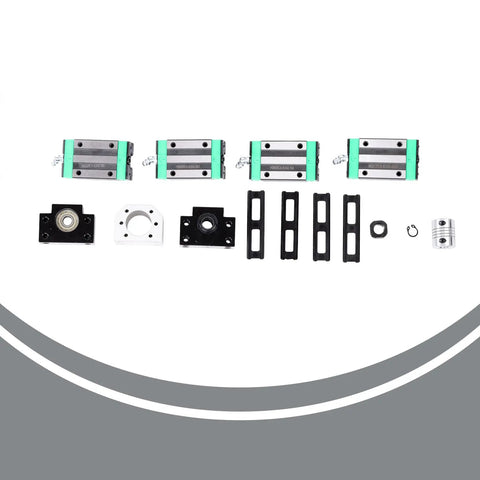 HGR20 1000mm Linear Guide With SFU1605 1000mm Ball Screw Kit parts including BK12 BF12 end supports and rails