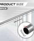 Two 1-inch OD 304 stainless steel tubes, 24 inches long with 16-gauge thick-walled tubing.