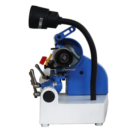 Pro Shop Bench Tool Sharpener And Precision Grinder Adapter Quick Change Post with LED light for sharpening tools.