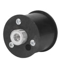 Heavy Duty Belt Sander Adapter For Angle Grinder Tough As Nails Stainless Steel Quick Release Sanding Belt Attachment close-up black and silver design.