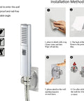 Installation guide for Dual Shower Heads With Handheld Spray Combo with 78 Inch Stainless Steel Hose and 3 Way Diverter