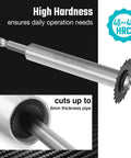 Inside Pipe Cutter with two extra blades for PVC and plastic pipe showing blade and shaft design.
