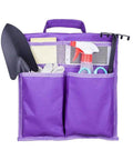 Foldable Garden Kneeler And Tool Tote Portable Seat And Storage Bag With Multiple Pockets Hanging Organizer For Tools Gardening Stool Durable 600D Oxford Cloth Purple