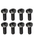 Black License Plate Screws For Lexus And Toyota M6 1.0 By 16 Mm Phillips Pan Head Bolts Made From 18 8 Stainless Steel Rust Resistant Saltwater Safe And Easy To Install Ideal For Replacing Worn Or Missing Screws In A Sturdy 8 Pack, front view