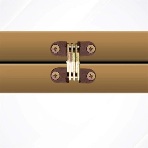 Four Piece No Visible Hardware Hidden Folding Barrel Cross Hinge Set For Dining Tables Plastic Concealed Hardware Brown Finish