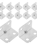 100 Pcs L Shaped Metal Corner Braces Cold Rolled Steel 90 Degree Right Angle Brackets for Bed Frames and Bookshelves Reinforcement