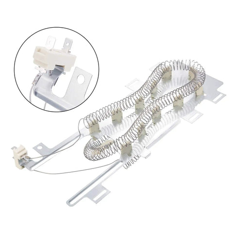 Dryer Heating Element Replacement Kit 8544771 with Thermostat and Dual Thermal Fuses for Maytag Kenmore, metal coil detail