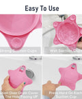 Kid Safe Silicone Bathtub Overflow Drain Cover With Five Rock Solid Suction Cups shown in use with water for easy application.
