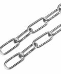 Heavy Duty 1/8 Inch By 49 Feet Stainless Steel Coil Chain With Galvanized Polished Finish for hanging plants and DIY tasks.
