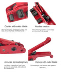 Heavy Duty Electric Strapping Machine With Heat Welding Tool Kit For Portable PP Banding, detailed view of cutter blade and tracks.