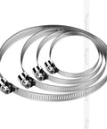 20 Inch Stainless Steel Hose Clamp Kit 5 Pack Adjustable Worm Gear Clamps For Water Pipes Beefy 304 Stainless Build Leak Proof Seal