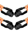 4 Pack 1/2 Inch Synthetic Soft Shackle Rope With Protective Sleeve And Aluminum Snatch Recovery Rings 38,000 Lbs Capacity