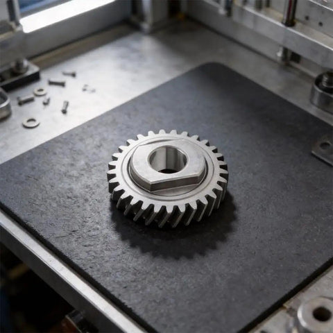 OEM Worm Gear Replacement Part For 5 To 6 Quart Stand Mixers, Compatible With 9706529, 1094120, 9703543 And Other OEM Standards, Beefy Metal Construction For A Fast, No Fuss Fit And Reliable Performance, metal gear on workbench