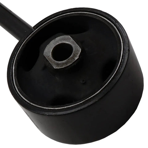 Close-up of Rock Solid Hydraulic Engine Mount for Zero Shake Smooth Rides, featuring rubber core and metal bolt.