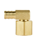 5Pc Brass Barb Crimp PEX 1/2 In X 1/2 In Female NPT Swivel Elbow Adapters, Lead Free, Heavy Duty Fittings, Universal PEX Connection For All Brand Tubing, Clamp Compatible, Durable Brass Construction, brass elbow fitting