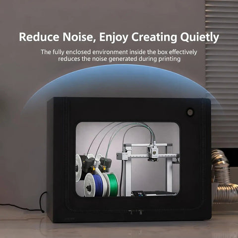 Heavy Duty 3D Printer Enclosure With LED Light And Thermometer Hygrometer, Waterproof And Dustproof Protective Cover for Reduced Noise