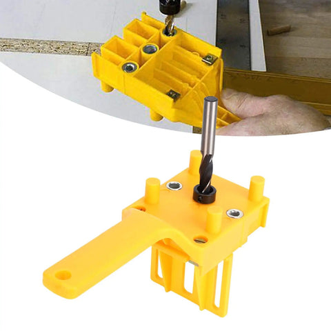 8 Piece Woodworking Dowel Jig Kit With Portable Hands On Design For Pro Grade Precision Pocket Hole Drilling In use on wood