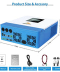 5000W 48V Pure Sine Wave Solar Inverter Charger With 100A MPPT And 40A AC Battery Charger, 120V Output with accessories