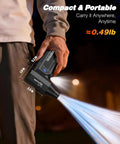 Person holding Beast Mode Cordless Air Duster with LED display and four gear rechargeable blower for portable use