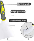 Putty Knife Set 4 Piece Pro Grade Scrapers 6 Inch Heavy Duty Durable CRV Alloy Steel Blades with ergonomic PP+TPR handle