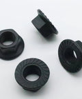 20Pcs M12 X 1.25 Serrated Flange Nut Set In Carbon Steel, Heavy-Duty Hex Flange Lock Nuts With Rust-Resistant Bright Black Finish