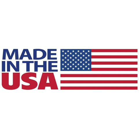 American flag with 'Made in the USA' text beside it.