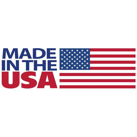 Made in the USA emblem with American flag